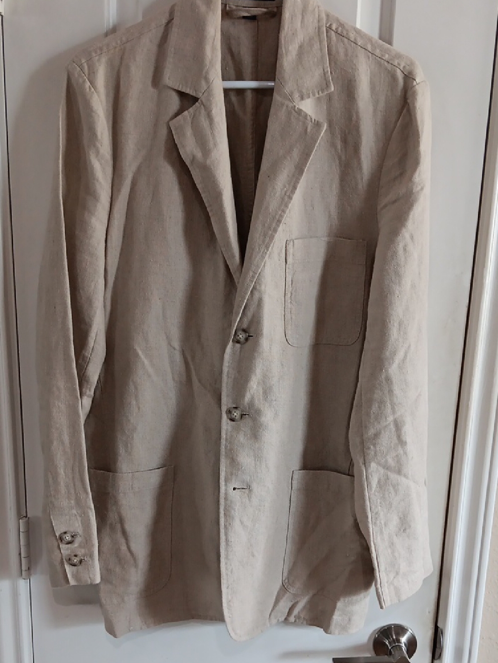 Vintage Grant Thomas Heritage Linen Blazer Surgeon Cuffs Lord & Taylor Tan 40R